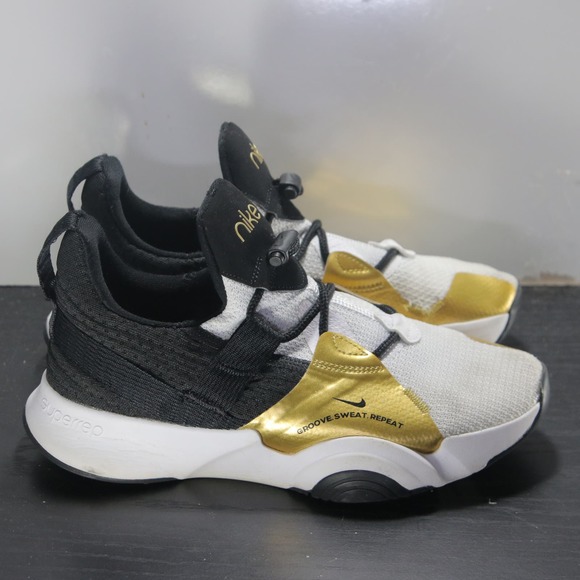 Nike Shoes - Womens Nike SuperRep Groove Size 6 007281 White Metallic Gold Training Sneakers